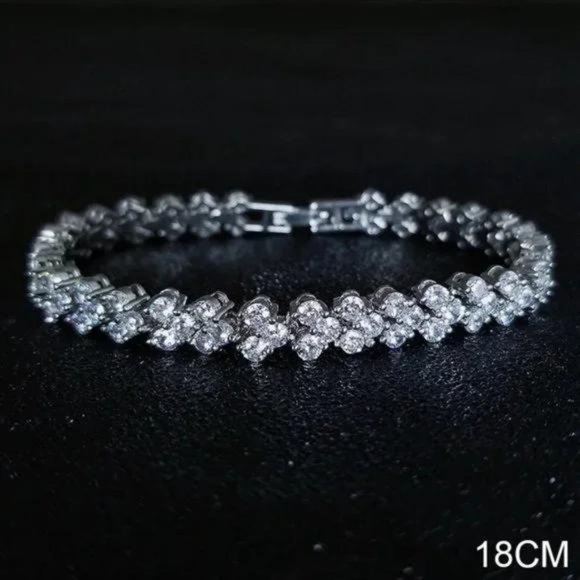 NEW “7” ROMA DIAMOND BRACELET S925 STERLING SILVER, NICE BRACELET, CUTE BRACELET - Picture 5 of 5